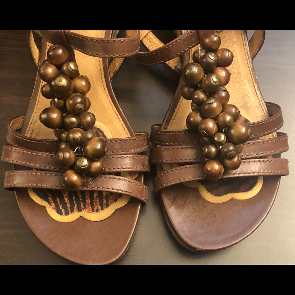 Nurture Brown Wedge Sandals. Size 7.5